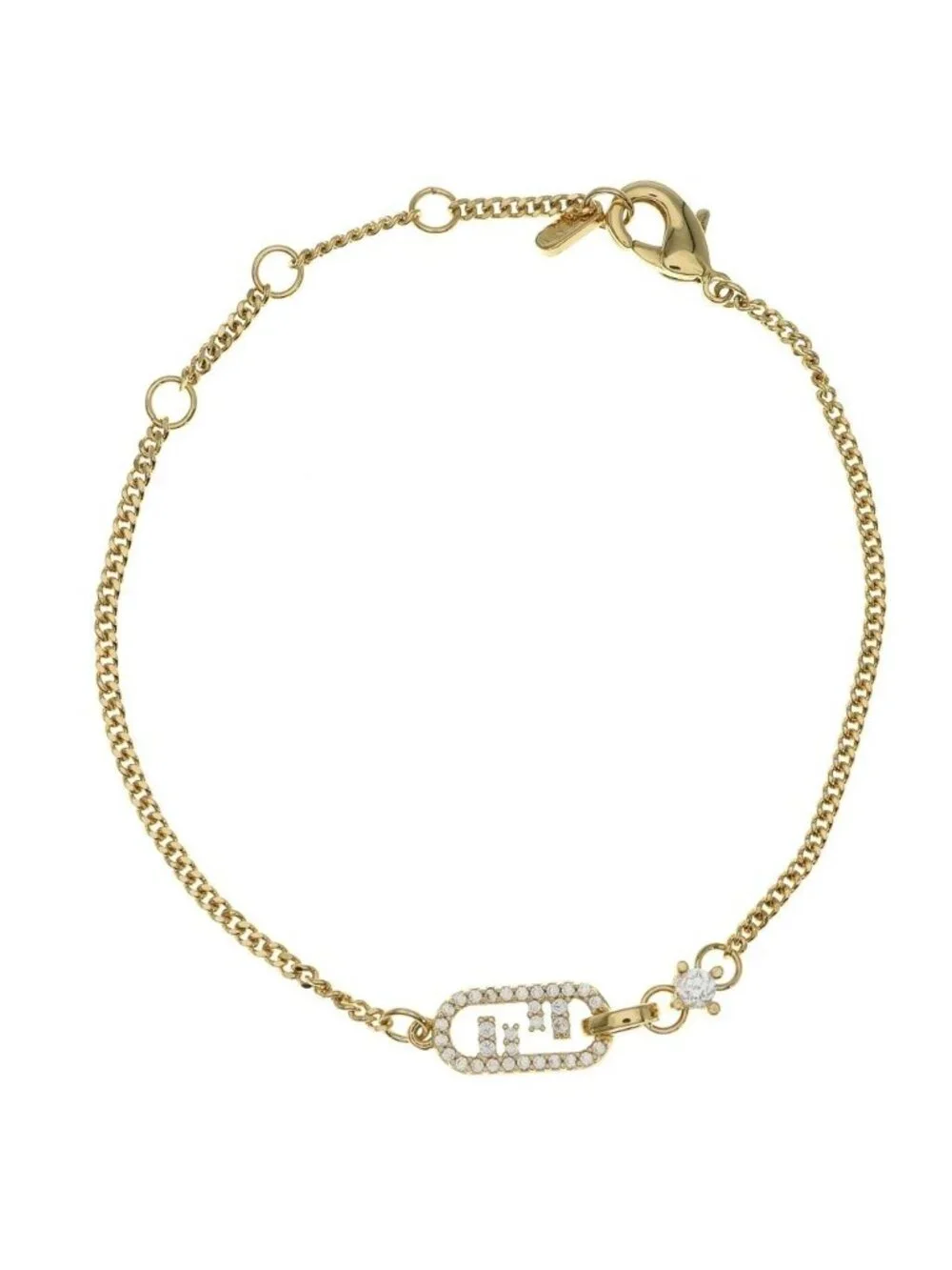 Fendi O'Lock Rhinestone Bracelet Gold